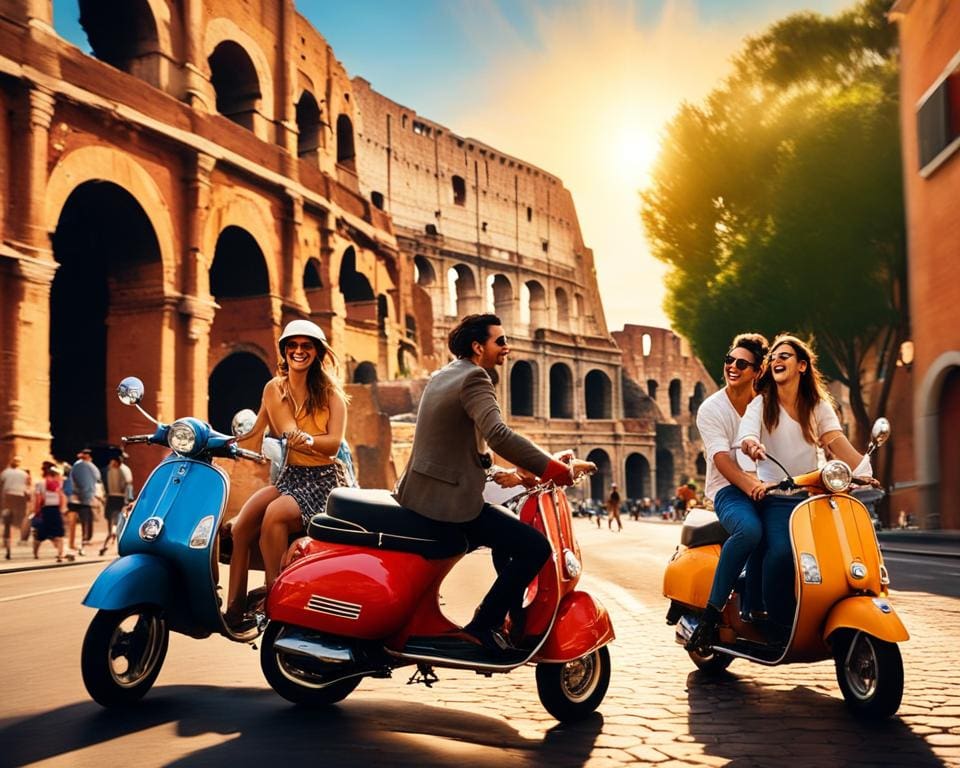 Italië: Een Vespa-tour door de straten van Rome.