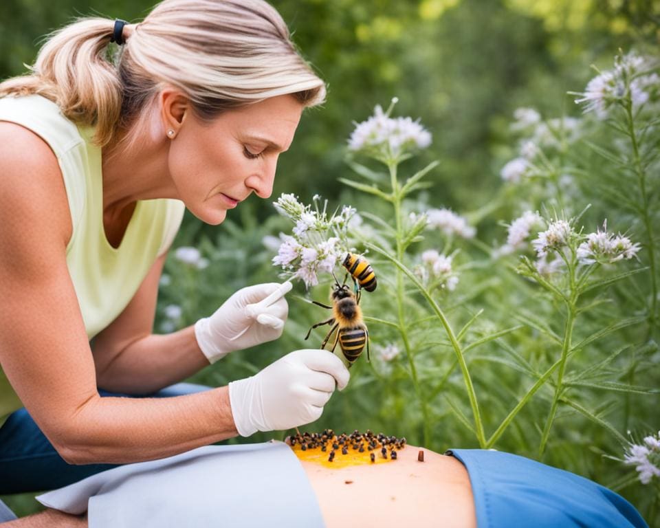 bijensteek behandelen
