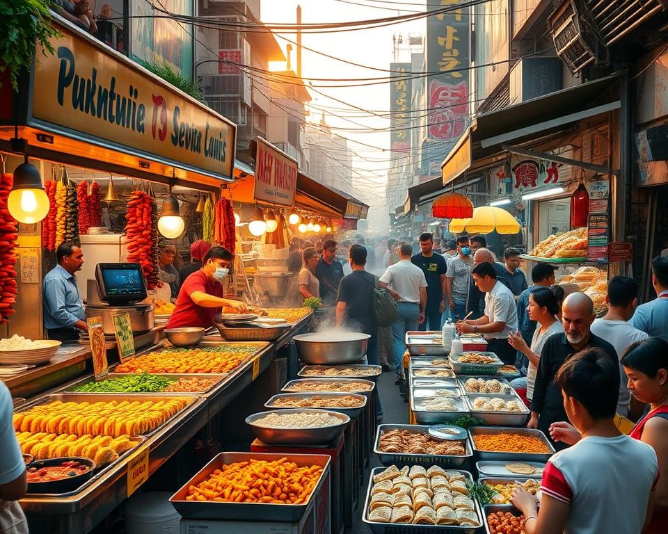 Bezoek een street food markt voor een culinaire reis