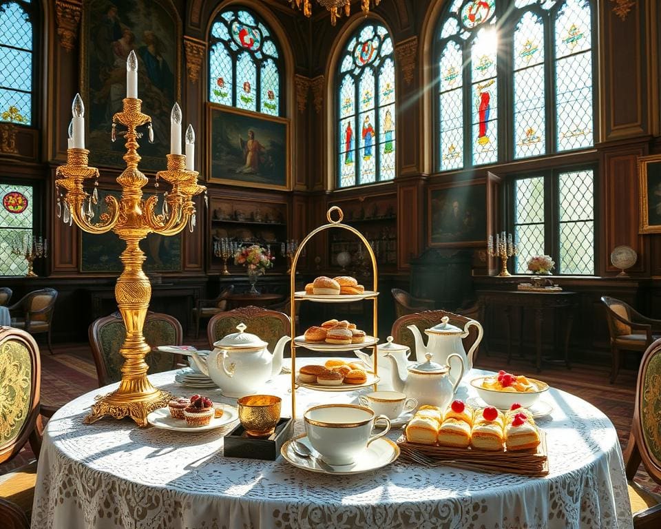 De charme van een kasteel high tea