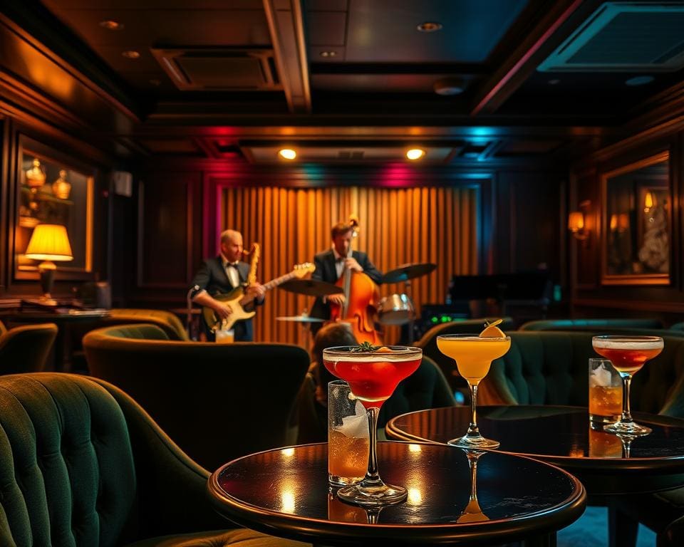 Probeer een avond uit bij een jazzclub met cocktails