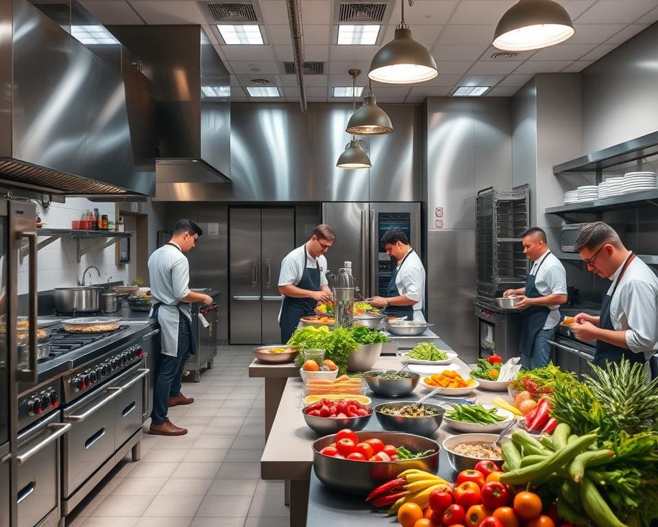 Probeer een kookcursus in een professionele keuken