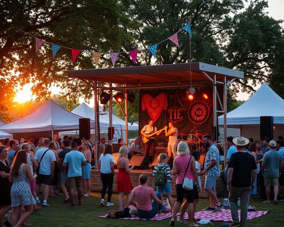 kleinschalig muziekfestival met lokale bands