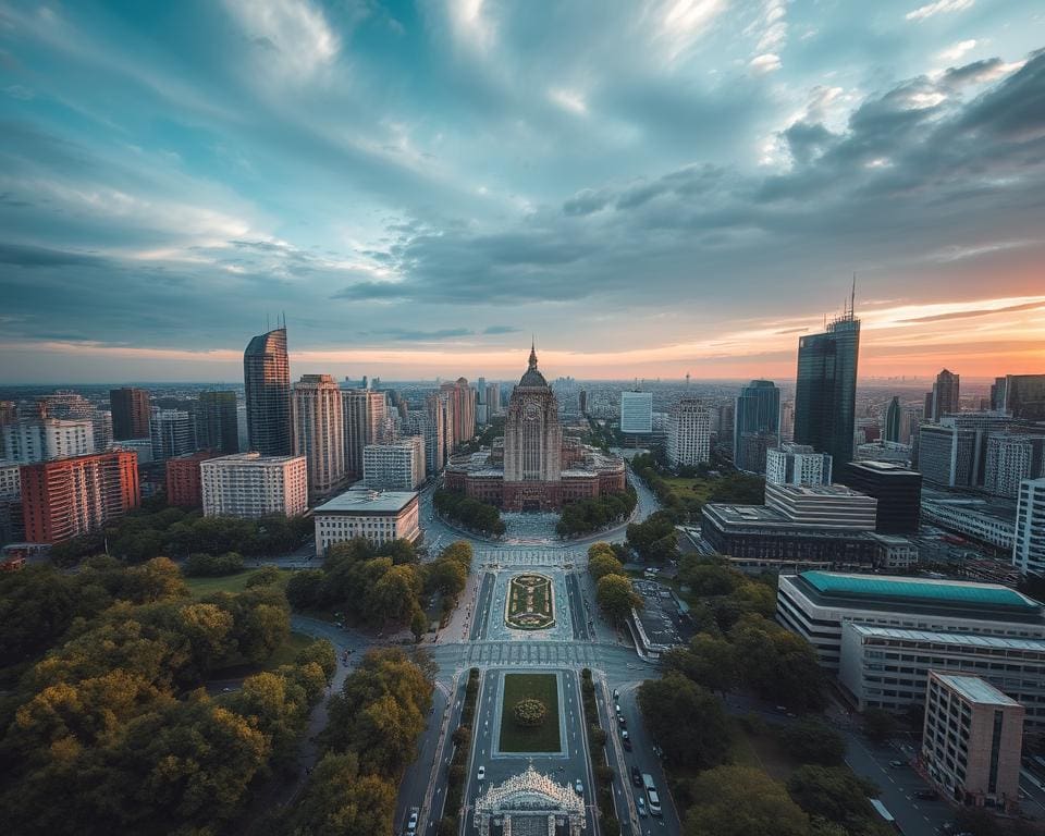 luchtfotografie in de stad