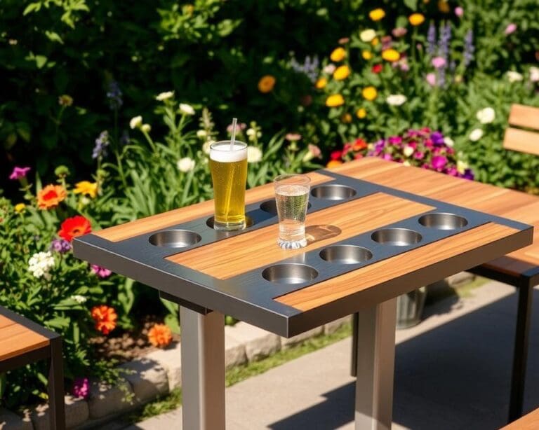 Tuintafels met geïntegreerde drinkhouders