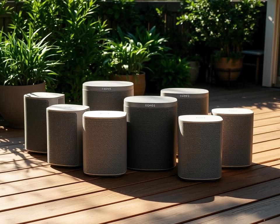 Sonos buiten geluid met draadloze luidsprekers