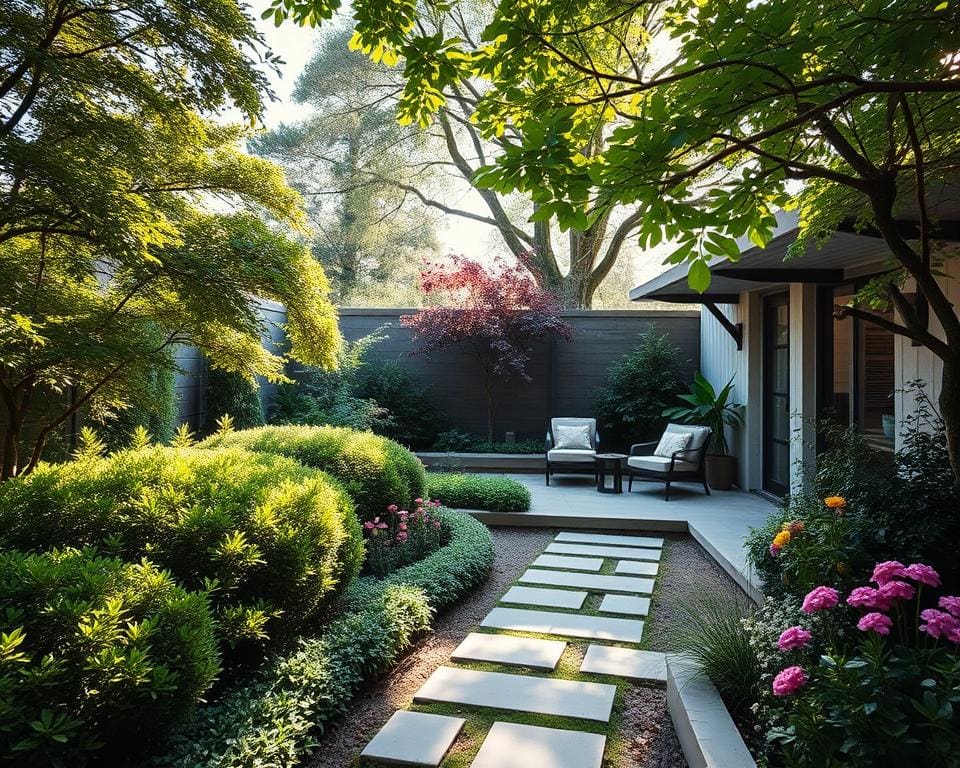 Hoe richt je een kleine tuin ruimtelijk in?