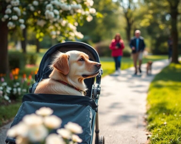 Is een hondenbuggy een goede oplossing voor oudere honden?
