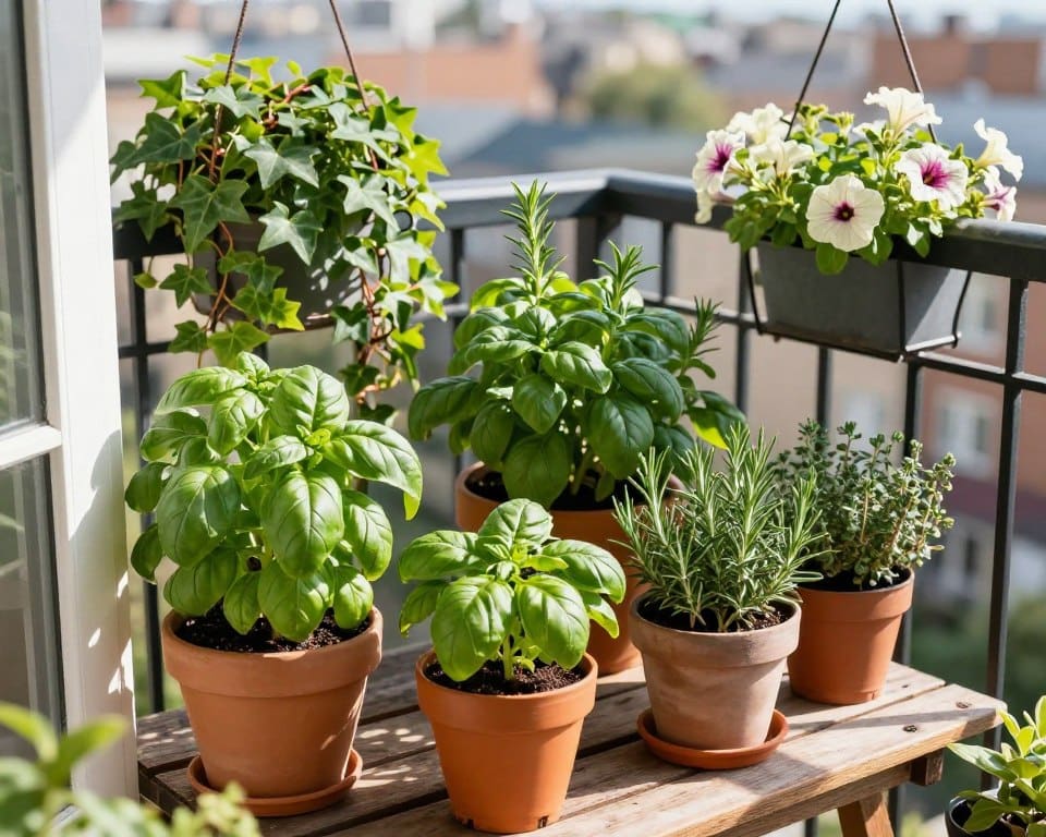 balkon met planten