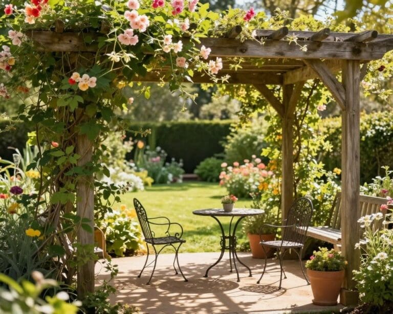 pergola met klimplanten