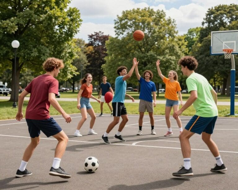 sporten met vrienden